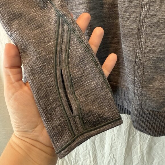 Lululemon Wool Swiftly 1/2 Zip Hoodie Heather Gray Womens Size 4 - Picture 10 of 14